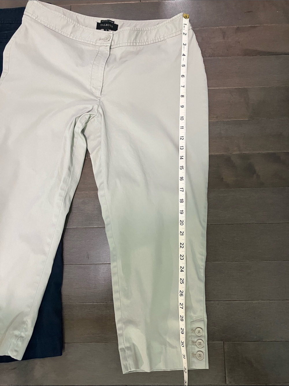 Talbots Bundle- 2 size 12 “The Perfect Skimmer” Capris 1 Navy Blue 1 Tan - Picture 9 of 10